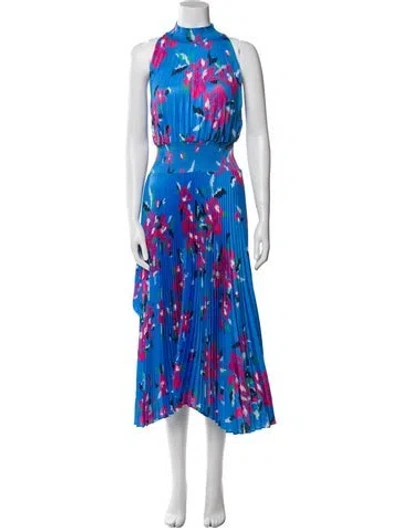 Pre-owned A.l.c Floral Print Long Dress In Blue