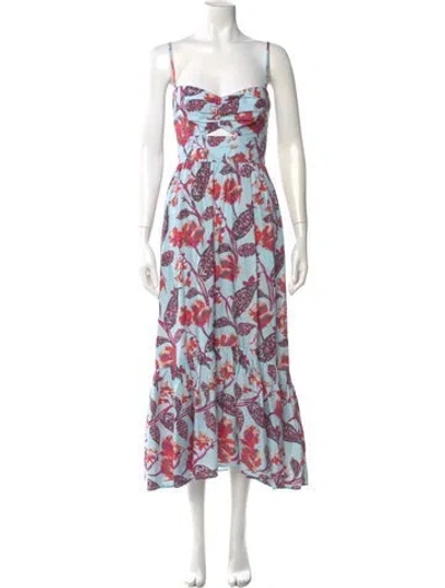 Pre-owned A.l.c Floral Print Long Dress In Blue