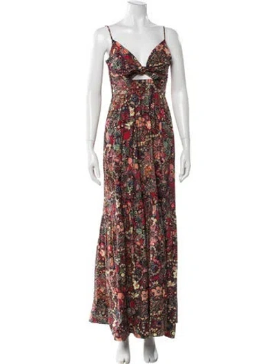Pre-owned A.l.c Floral Print Long Dress In Multi