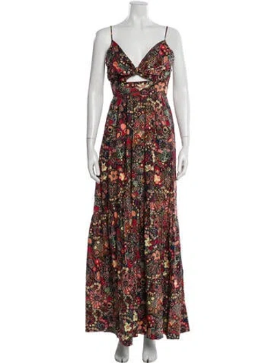 Pre-owned A.l.c Floral Print Long Dress In Multi
