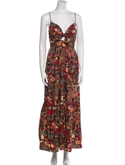 Pre-owned A.l.c Floral Print Long Dress In Multi