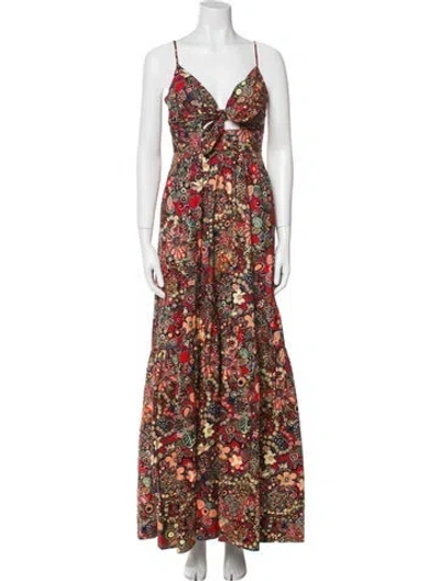 Pre-owned A.l.c Floral Print Long Dress In Multi