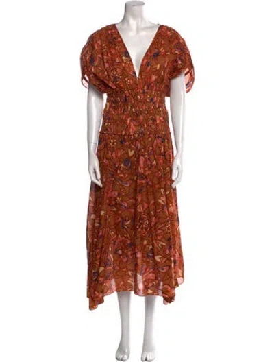 Pre-owned A.l.c Floral Print Long Dress In Multi
