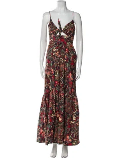Pre-owned A.l.c Floral Print Long Dress In Multi