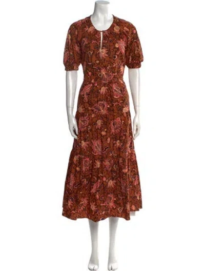 Pre-owned A.l.c Floral Print Long Dress In Multi