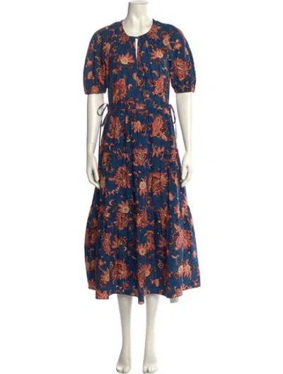 Pre-owned A.l.c Floral Print Long Dress In Multi