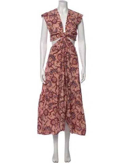 Pre-owned A.l.c Floral Print Long Dress In Multi