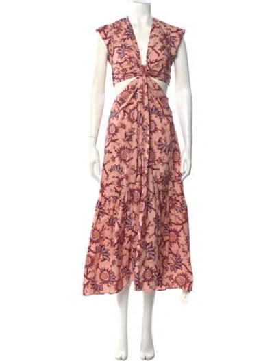 Pre-owned A.l.c Floral Print Long Dress In Multi