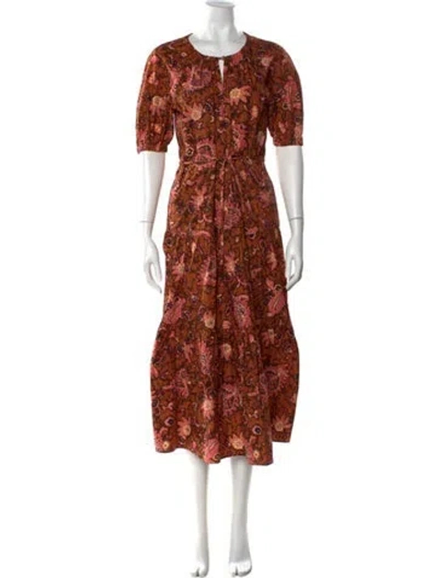 Pre-owned A.l.c Floral Print Long Dress In Multi