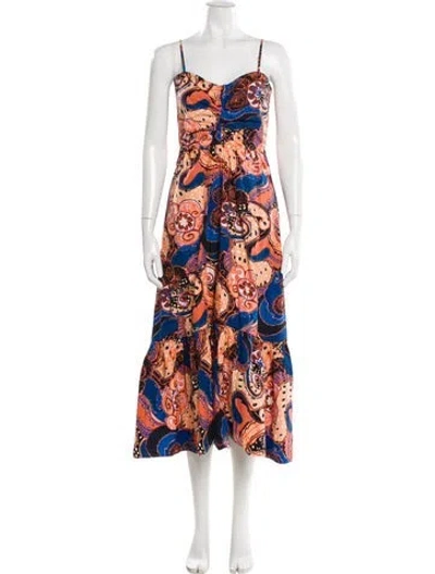 Pre-owned A.l.c Floral Print Long Dress In Multi