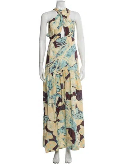 Pre-owned A.l.c Floral Print Long Dress In Multi