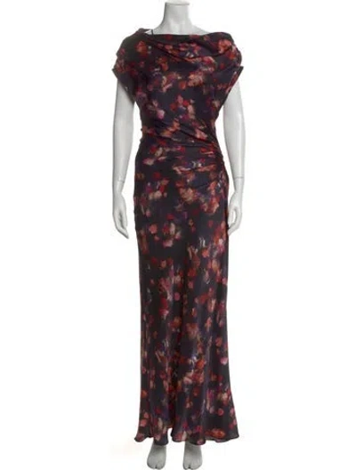 Pre-owned A.l.c Floral Print Long Dress In Multi