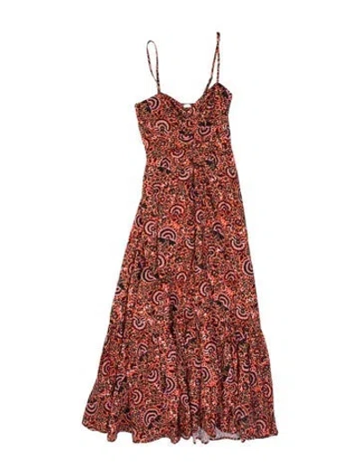 Pre-owned A.l.c Floral Print Long Dress In Orange