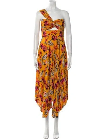Pre-owned A.l.c Floral Print Long Dress In Orange
