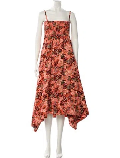 Pre-owned A.l.c Floral Print Long Dress In Orange