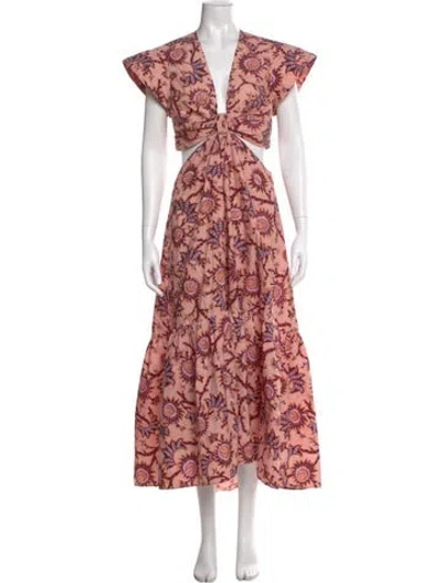 Pre-owned A.l.c Floral Print Long Dress In Pink
