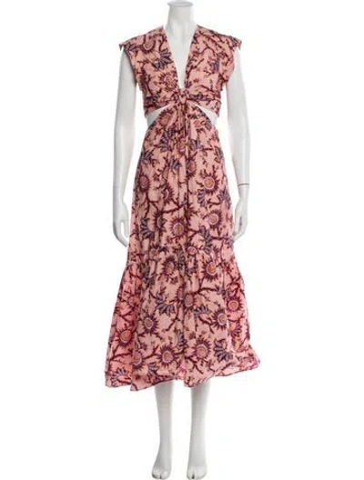 Pre-owned A.l.c Floral Print Long Dress In Pink
