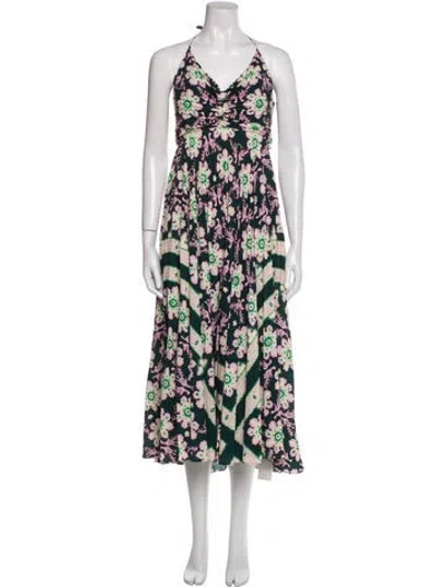 Pre-owned A.l.c Floral Print Long Dress In Pink
