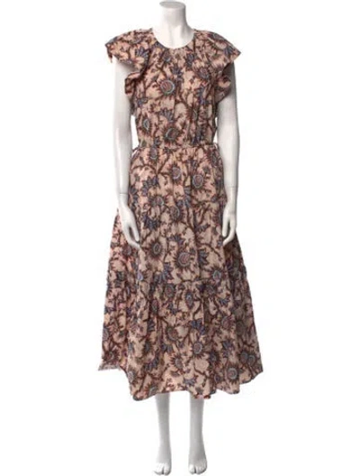Pre-owned A.l.c Floral Print Long Dress In Pink