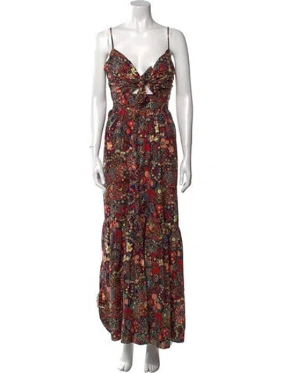 Pre-owned A.l.c Floral Print Long Dress In Pink