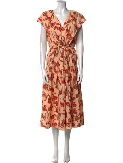 Pre-owned A.l.c Floral Print Long Dress In Pink