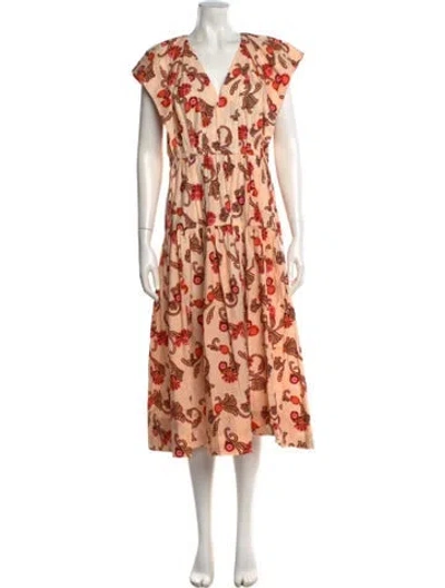 Pre-owned A.l.c Floral Print Long Dress In Pink