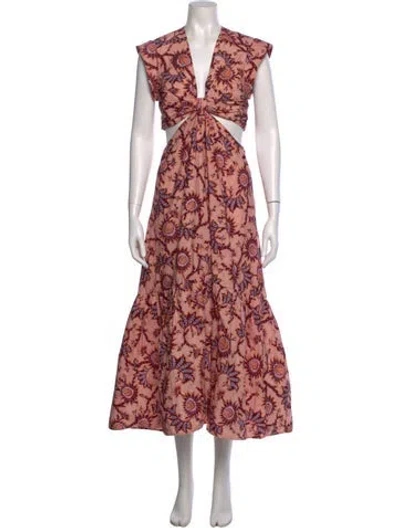 Pre-owned A.l.c Floral Print Long Dress In Pink