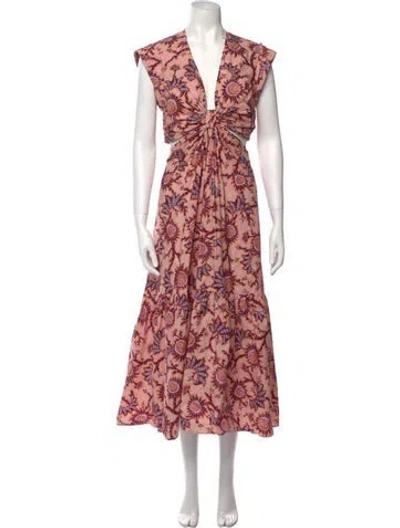 Pre-owned A.l.c Floral Print Long Dress In Pink