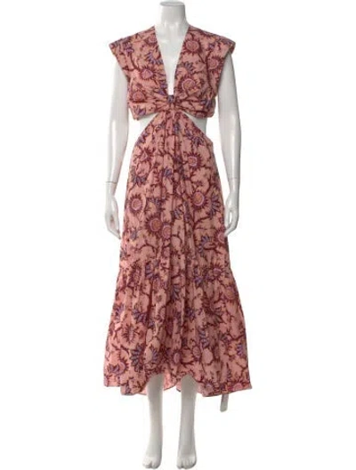 Pre-owned A.l.c Floral Print Long Dress In Pink