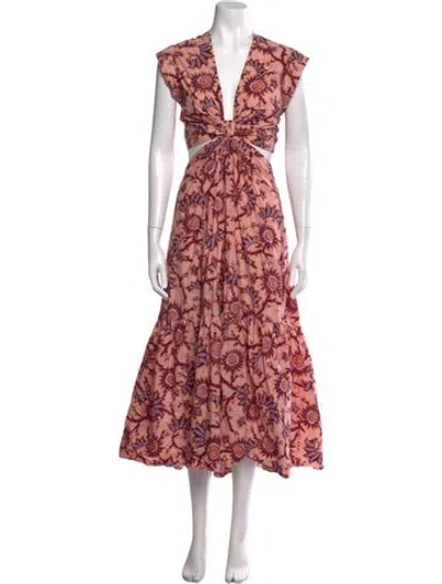 Pre-owned A.l.c Floral Print Long Dress In Pink