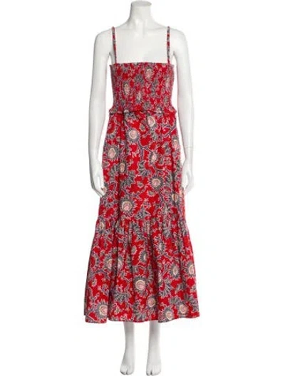 Pre-owned A.l.c Floral Print Long Dress In Red