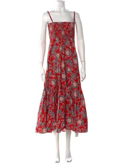 Pre-owned A.l.c Floral Print Long Dress In Red