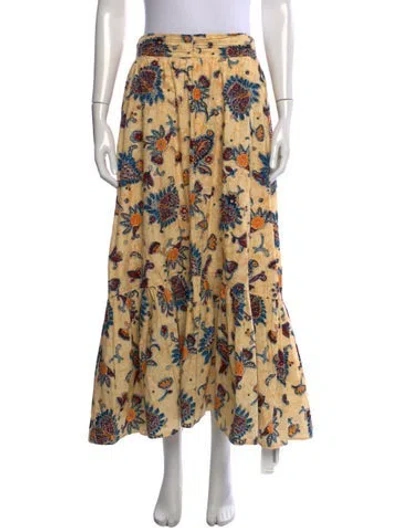 Pre-owned A.l.c Floral Print Long Skirt In Blue