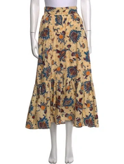 Pre-owned A.l.c Floral Print Long Skirt In Neutrals