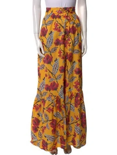 Pre-owned A.l.c Floral Print Long Skirt In Yellow
