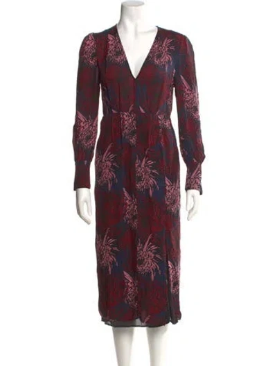 Pre-owned A.l.c Floral Print Midi Length Dress