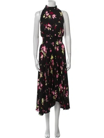 Pre-owned A.l.c Floral Print Midi Length Dress In Black