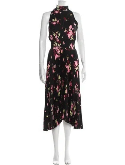 Pre-owned A.l.c Floral Print Midi Length Dress In Black