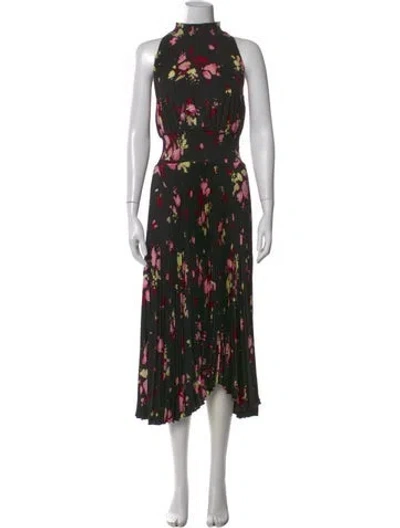 Pre-owned A.l.c Floral Print Midi Length Dress In Black