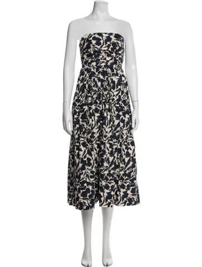 Pre-owned A.l.c Floral Print Midi Length Dress In Black