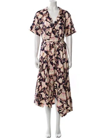 Pre-owned A.l.c Floral Print Midi Length Dress In Multi