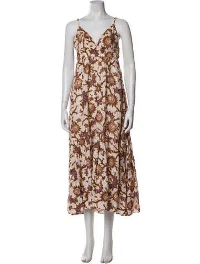 Pre-owned A.l.c Floral Print Midi Length Dress In Neutral