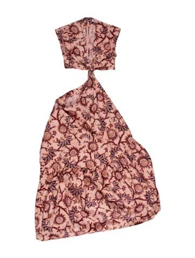 Pre-owned A.l.c Floral Print Midi Length Dress In Pink