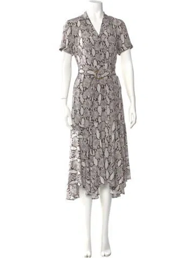Pre-owned A.l.c Floral Print Midi Length Dress W/ Tags In Gray