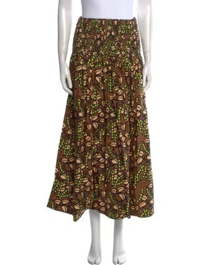 Pre-owned A.l.c Floral Print Midi Length Skirt In Black