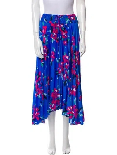 Pre-owned A.l.c Floral Print Midi Length Skirt In Blue