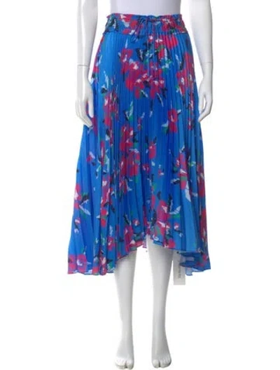 Pre-owned A.l.c Floral Print Midi Length Skirt In Blue