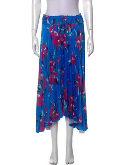 Pre-owned A.l.c Floral Print Midi Length Skirt In Blue
