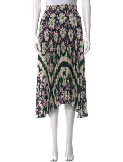 Pre-owned A.l.c Floral Print Midi Length Skirt In Green