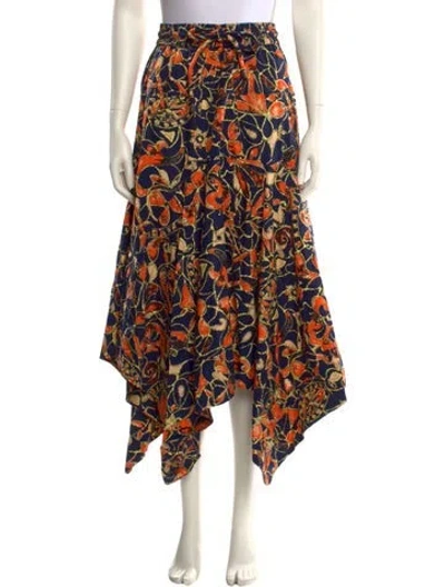 Pre-owned A.l.c Floral Print Midi Length Skirt In Multi